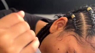 Stepsis bestie brunette drops in for sloppy deepthroat blowjob!! 👅🍆😩