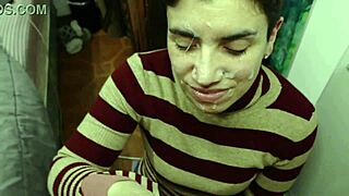 Old Guy Unloads Massive Facial Cumshot in Handheld POV