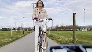 worship miss daisy diamond's natural tits on her biker wheels vlog