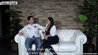 ugly dude challenges mea melone deepthroat ends cum on tits