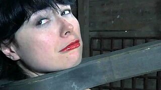 bdsm sub risks it all bound with ring gag and rough deepthroat play