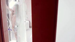 eden and megan dive into steamy lesbian shower with toys rimming and fisting