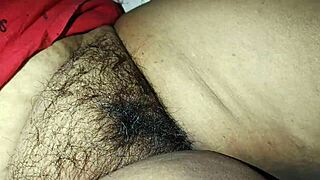 Desi bhabi housewife spreads hairy pussy beaver close up cleaning shave tease