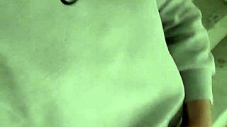 long legged shemale ting xuan strokes her cock outdoors in hotel public zone
