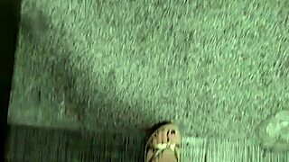 long legged shemale ting xuan strokes her cock outdoors in hotel public zone
