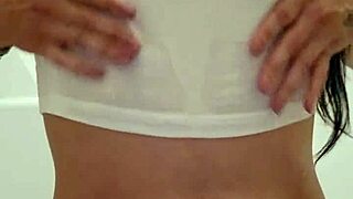 Emy Angel's soaked t-shirt clings to her teasing curves