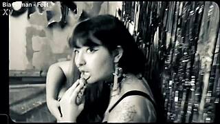 Watch her tiny bare feet get tickled into total lesbian femdom submission with choking and toe sucking