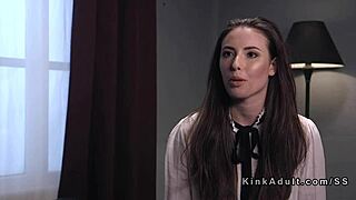 you ready to see this tied brunette gagged and anal banged hard?