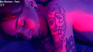 Watch her tiny bare feet get tickled into total lesbian femdom submission with choking and toe sucking