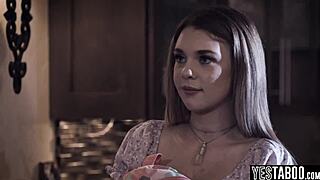 Big tits teen babysitter joins curvy milf and hubby for threesome pound