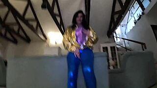 shiny cameltoe teases with hard SPANKS deep BLOWJOBS and rough DOGGY double cumshots