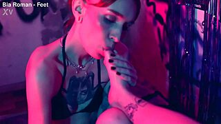 Watch her tiny bare feet get tickled into total lesbian femdom submission with choking and toe sucking