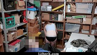 shoplifter teen caught stealing bent over fucked hard by cop in garage