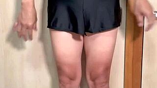 japanese schoolgirl in stinky swimsuit with shiny anal plug 😩💦