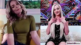 blonde stepmom catches stepteen 18+ rubbing her pussy 😏🔥