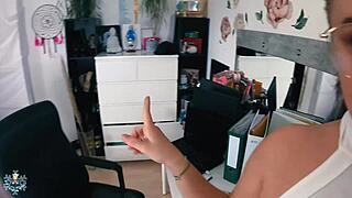 hey clumsy bbw secretary in lingerie deepthroats rides my monster cock pov roleplay