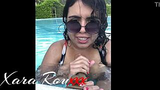 I pay my stepsis to film taboo poolside sex video