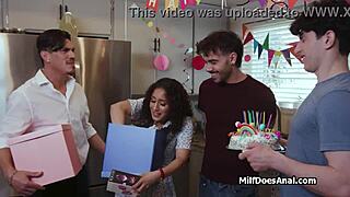 wanna join this anal gangbang blowing out slutty latina milf on her birthday?