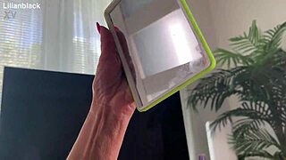 a plump mature bbw in pantyhose does pov solo toy play for special fan