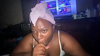 ebony slut deepthroats big black cock nonstop for sloppy throatpie cumshots