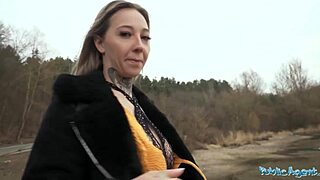 hey hitchhiker in fishnets you ready for public outdoor monster cock fuck?