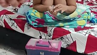 she hates her hubby shoving cock in while she's doing her nails, but watch her take it