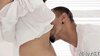 uhh this barely legal teen 18+ gets her tight pussy wrecked hard missionary style