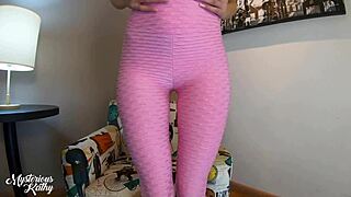 trained hard just to suck dick in leggings ends with cum blast on them
