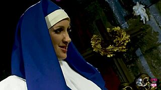 Oh wow, possessed blonde forced to lick perverted nun's tight pussy!