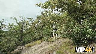 husband watches young lady fuck two huge cocks