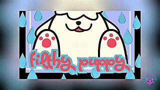 Filthy Puppy unleashes blonde French slut's hard anal rimming frenzy