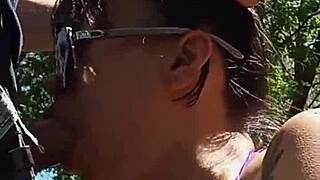Real Outdoor Deepthroat Blowjob Behind Scenes Cumshot