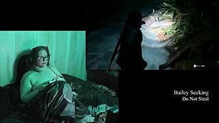 Playing Alan Wake 2 naked with my big natural tits bouncing free