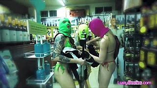 busty bikini girlfriends sneak away from spring break party for wild foursome blowjob fucking frenzy