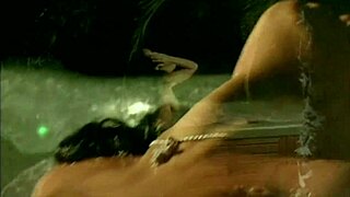 late night in the jacuzzi she's bent over taking anal from big cock then cowgirl rides to cumshot 😍💦🌙