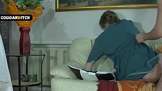 Housekeeper bends over, but did we fuck her by accident?