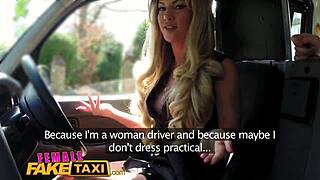 Hey tattooed hunk, blow your load in this sexy fake taxi driver's mouth?