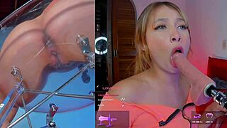 oh god, feel this girl quiver as machine sucks her while vibrator buzzes pussy!
