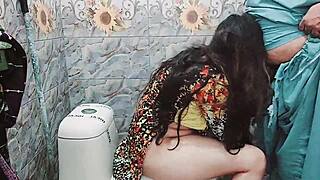 owner rams indian maid hard in bathroom amid hindi dirty talk moans