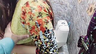 owner rams indian maid hard in bathroom amid hindi dirty talk moans