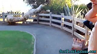 pov lesbo babe licks pussy outdoors fingering to orgasm!