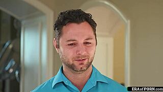 busty brunette masseuse oils up ex for deep nuru cock massage bliss