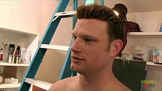 Blonde artist fucks naked model hard on desk now!