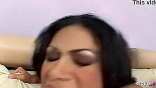 Sensual brown skin babe with huge natural tits and ass picked up for raw BBC casting pounding deepthroat doggystyle cumshot