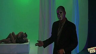 Guy Unloads Huge Cum Blast Covering Her Massive Fake Tits