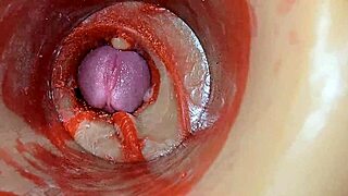 close-up tight pussy takes monster cock creampie with huge deep ejaculation inside