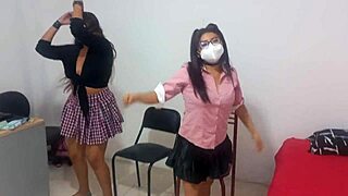 18yo latina student slut and friend dance sexy in lingerie to fuck old boyfriends