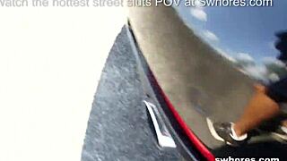 mature euro street whore picked up and fucked hard doggystyle in car