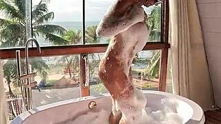 sexy brazilian milf mommy shows off big tits and pussy this christmas
