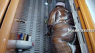 ebony nigerian mara exotic showers with muscular guy for standing doggystyle pussy pounding 💦